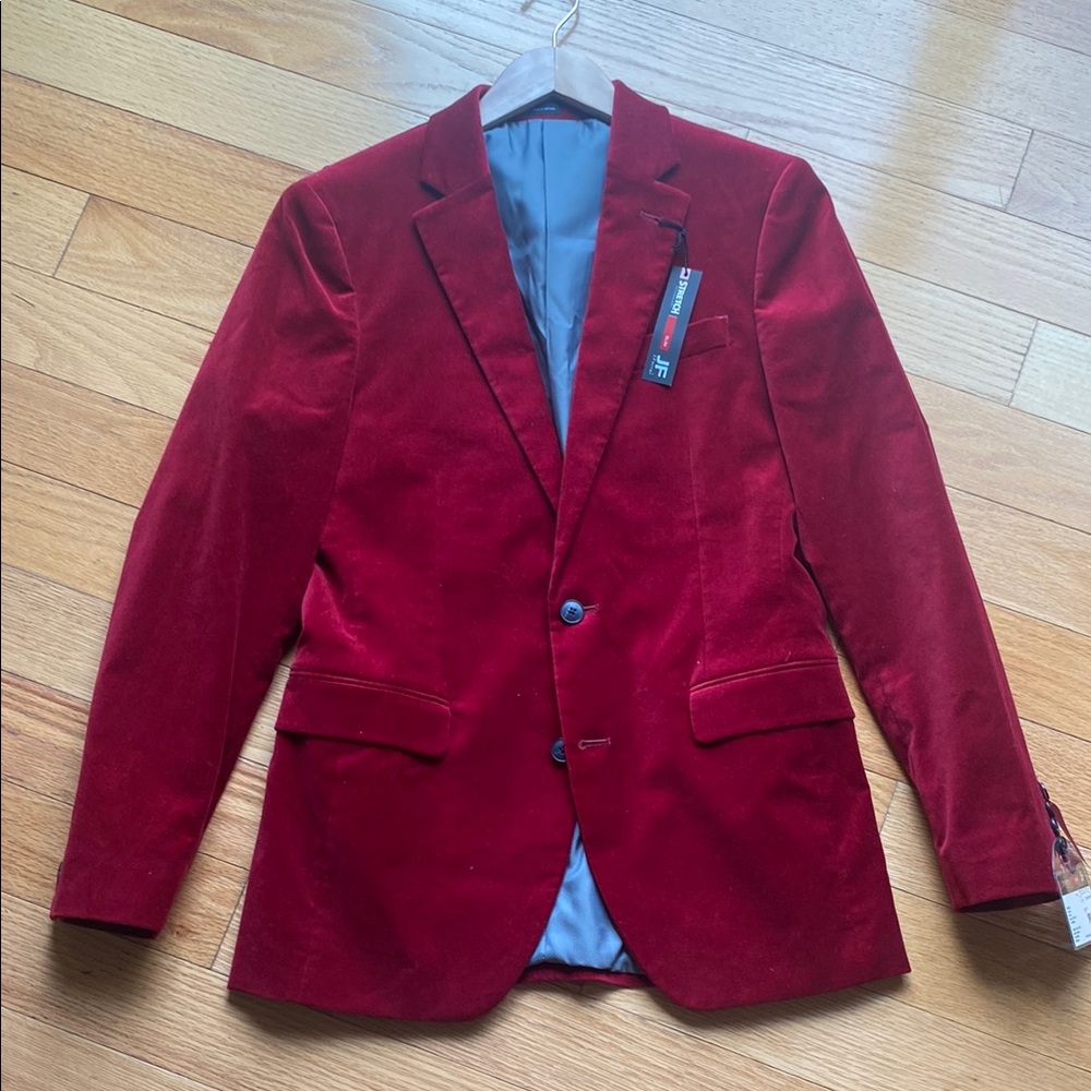 jf j.ferrar Red Velvet Sport Coat